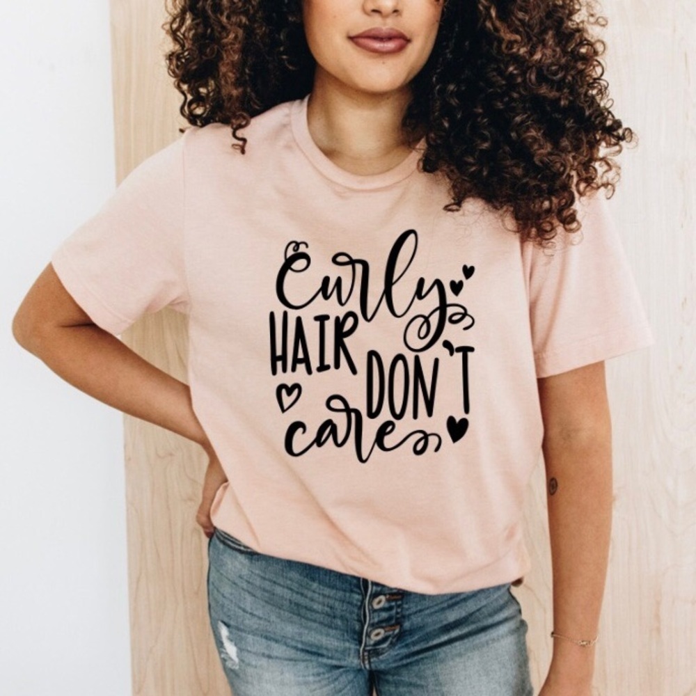 Curly Hair Don’t Care Spring graphic Tee S-5X